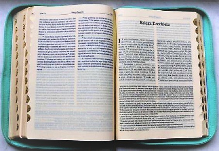 Biblia Pierwszego Kościoła eko-skóra PU zamek index złoto turkusowa