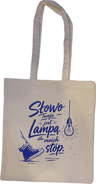 Torba bawełniana naturalna - Słowo twoje jest lampą dla moich stóp Psalm 119,105