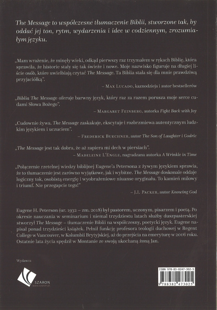 Biblia the Message - 1, 2 i 3 List Jana, 1 i 2 List Piotra - parafraza Pisma Świetego Eugene H. Peterson