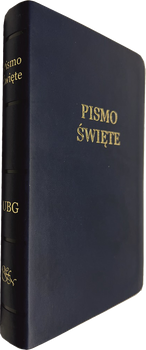 Uwspółcześniona Biblia Gdańska UBG średnia ekoskóra PU F0 złoto granat