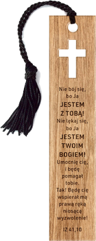 Zakładka drewniana z napisem - Nie bój się bo ja JESTEM Z TOBĄ...