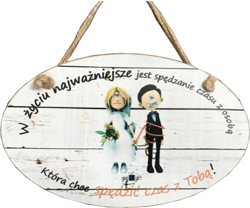 Tabliczka drewniana - W życiu najważniejsze jest spędzenie... - owalna