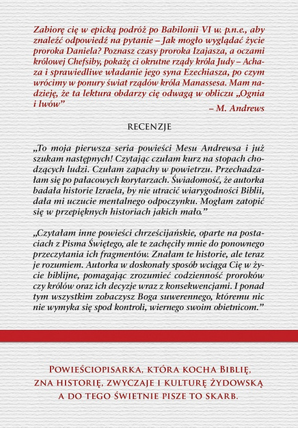 Powieści chiroryczno -biblijne. 2 boxy - zestaw. Znamię Lwa - Francine Rivers - Seria Prorocy i Królowie - Mesu Andrews