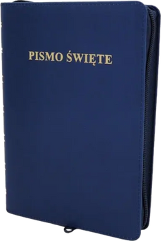 Biblia Warszawska średnia ekoskóra PU złoto zamek granat