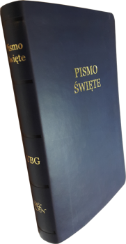 Uwspółcześniona Biblia Gdańska UBG średnia ekoskóra PU F1 złoto granat - gruby papier
