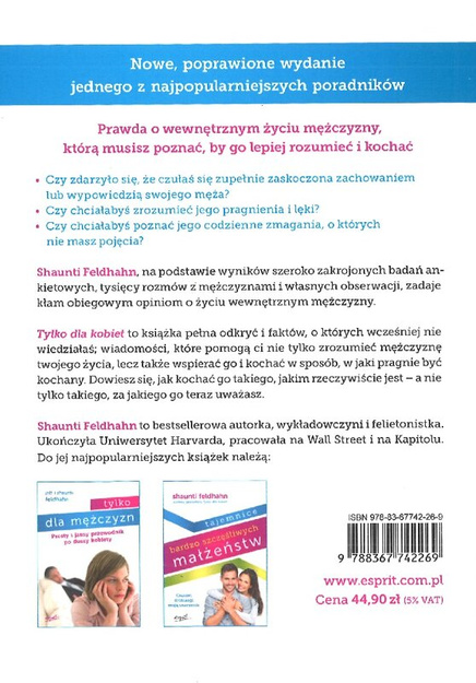 Tylko dla kobiet. Przewodnik po tym co kryje się w duszy mężczyzny - Shaunti Feldhahn - oprawa miękka