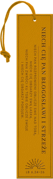 Zakładka skórzana z napisem - Niech cię Pan błogosławi i strzeże
