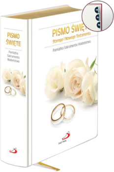 Biblia Edycja Świętego Pawła duża twarda index złoto Ślub biała