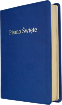 Biblia Stare i Nowe Przymierze EIB Liga Biblijna duża ekoskóra PU złoto niebieska