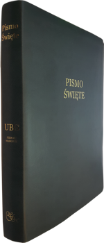 Uwspółcześniona Biblia Gdańska UBG duża ekoskóra PU F3 złoto szeroki margines morski