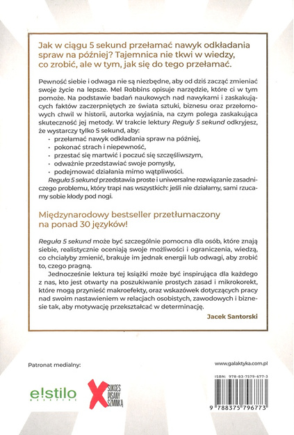 Reguła 5 sekund. Masz wszystko, czego potrzebujesz, aby odmienić swoje życie - Mel Robbins - oprawa miekka