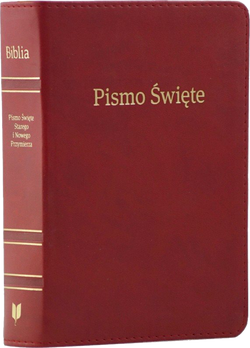 Biblia Stare i Nowe Przymierze EIB Liga Biblijna mała ekoskóra PU złoto bordo