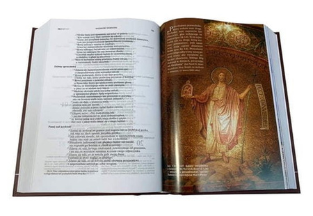 Biblia Tysiąclecia duża twarda ze zdjęciami z Ziemi Świętej brązowa