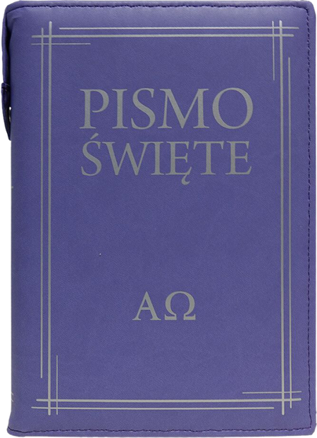 Biblia Warszawsko-Praska Stary i Nowy Testament WDS duża etui zamek fiolet