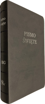Uwspółcześniona Biblia Gdańska UBG średnia ekoskóra PU F0 srebro szara