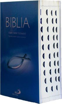 Biblia Edycja Świętego Pawła średnia miękka index niebieska z rybką
