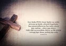 Kartka składana 17 z wersetem Lecz łaska PANA trwać będzie
