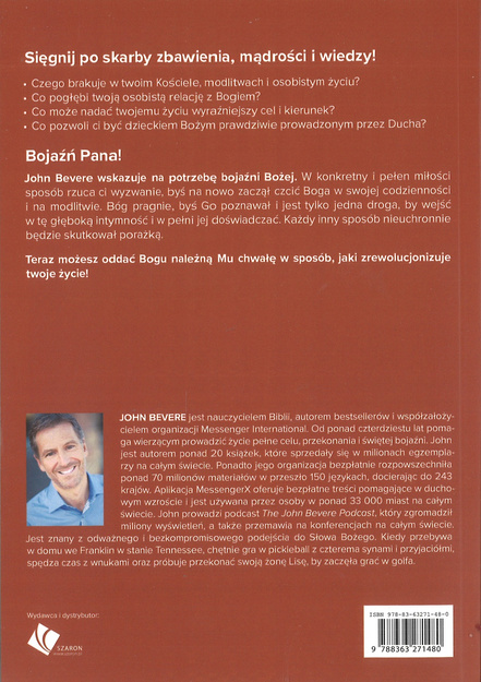 Bojaźń Boża. Klucz do intymnej relacji z Bogiem - John Bevere - oprawa miękka
