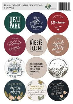 Zestaw naklejek 15 - wiara góry przenosi