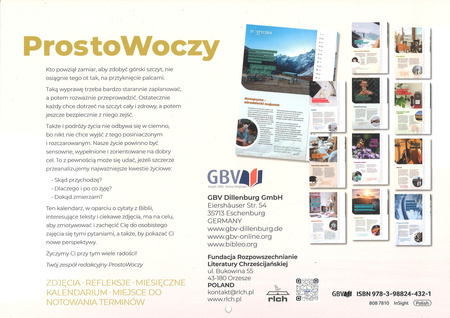 Prosto W oczy 2027 kalendarz chrześcijański dla młodych ludzi - wiszący