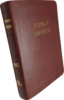 Uwspółcześniona Biblia Gdańska UBG A6 mała ekoskóra PU złoto bordo