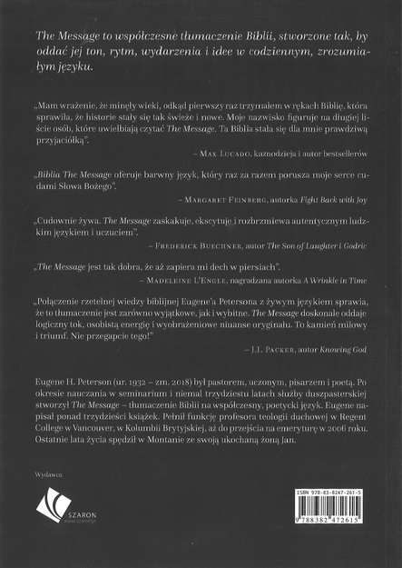 Biblia the Message List do Kolosan Parafraza Pisma Świetego Eugene H. Peterson