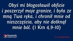 Naklejka - Obyś mi błogosławił obficie i poszerzył moje granice, i była ze mną Twa ręka...