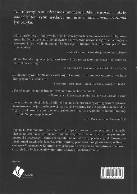 Biblia the Message – 1 i 2 List do Tesaloniczan Parafraza Pisma Świetego Eugene H. Peterson