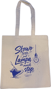 Torba bawełniana naturalna - Słowo twoje jest lampą dla moich stóp Psalm 119,105