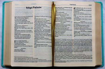 Biblia Pierwszego Kościoła eko-skóra PU zamek index złoto mietowa