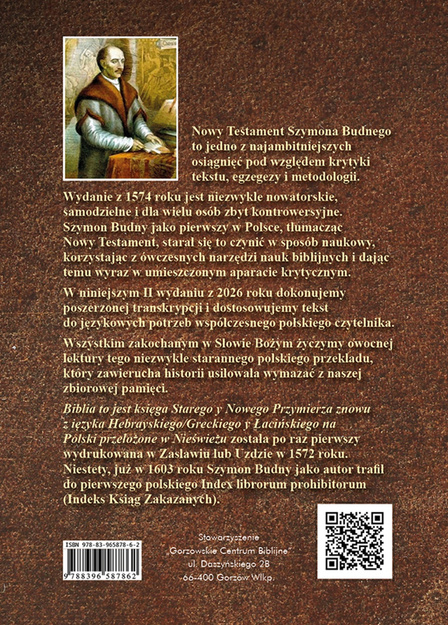 Nowy Testament w przekładzie Szymona Budnego rok 1574 wydanie II - Biblia Neświecka