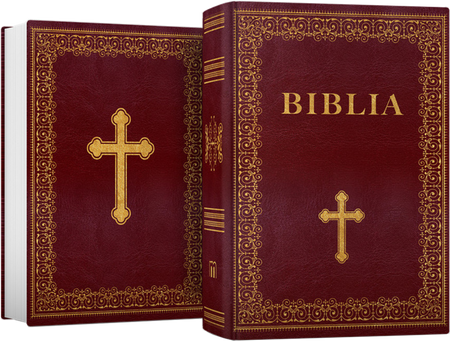 Biblia Warszawsko-Praska Biblia Edukacyjna ze złotą ręcznie wyciskaną pieczęcią papieską
