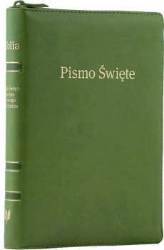 Biblia Stare i Nowe Przymierze EIB Liga Biblijna duża ekoskóra PU zamek złoto index zielona