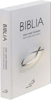 Biblia Edycja Świętego Pawła średnia miękka szara z rybką.