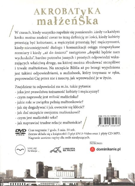 Akrobatyka małżeńska konferencja dla małżeństw i narzeczonych - Adam Szustak - książka + DVDx5/CD-MP3