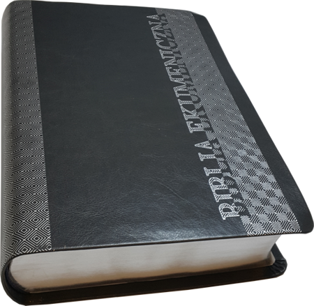 Biblia Ekumeniczna srebrne brzegi kartek szara MK