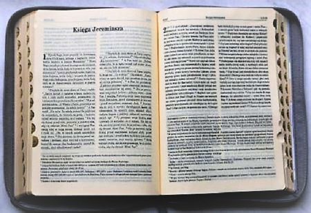 Biblia Pierwszego Kościoła eko-skóra PU zamek index złoto szara