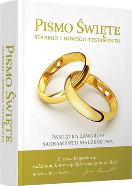 Biblia Warszawsko-Praska A4 Domowa Pamiątka Ślubu - bp Kazimierz Romaniuk - oprawa twarda