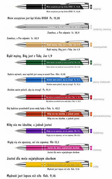 Długopis Moim szczęściem jest być blisko Boga ... czarny
