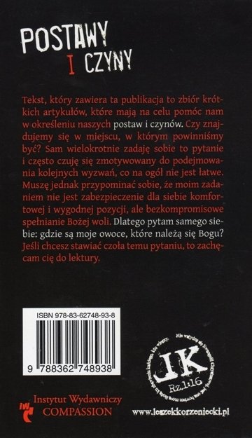 Postawy i czyny - Leszek Korzeniecki - oprawa miękka