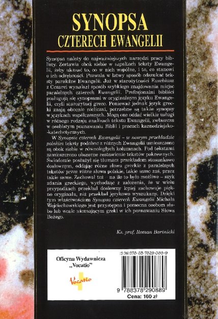 Synopsa czterech ewangelii w nowym przekładzie polskim - Michał Wojciechowski - oprawa twarda