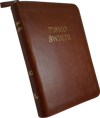 Uwspółcześniona Biblia Gdańska UBG A6 mała gładka skóra zamek złoto findik